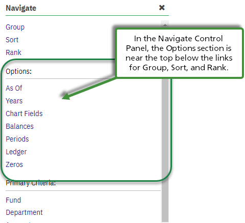 Financial Statements Options